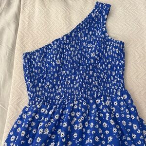 Blue Floral One-Shoulder women’s Dress size M